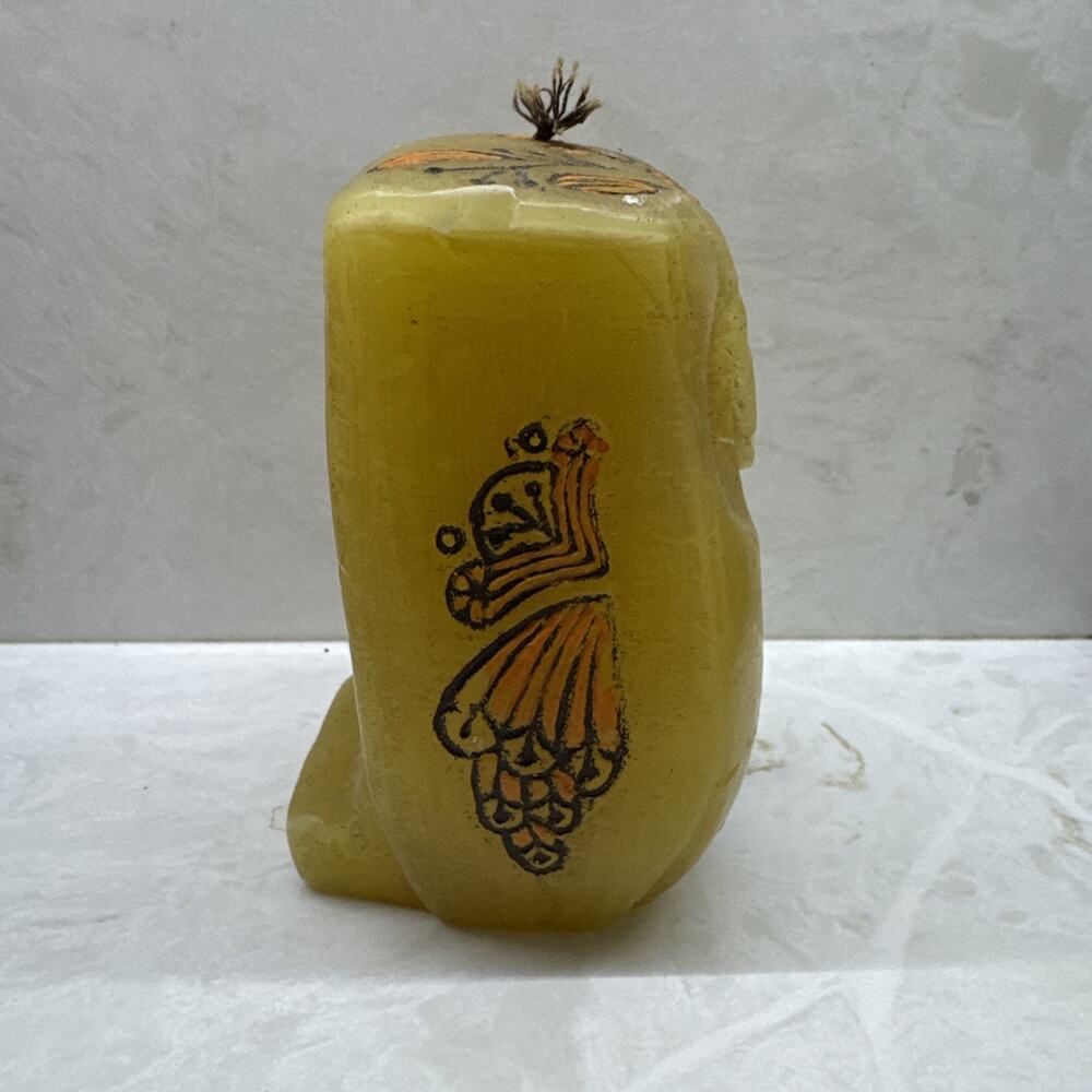 1969 Vtg Retro Mid Century Modern Hallmark Wax Owl Candle 7.25” Never Burned - Picture 3 of 7